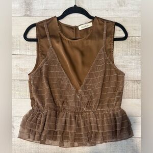 Brown Sleeveless Top